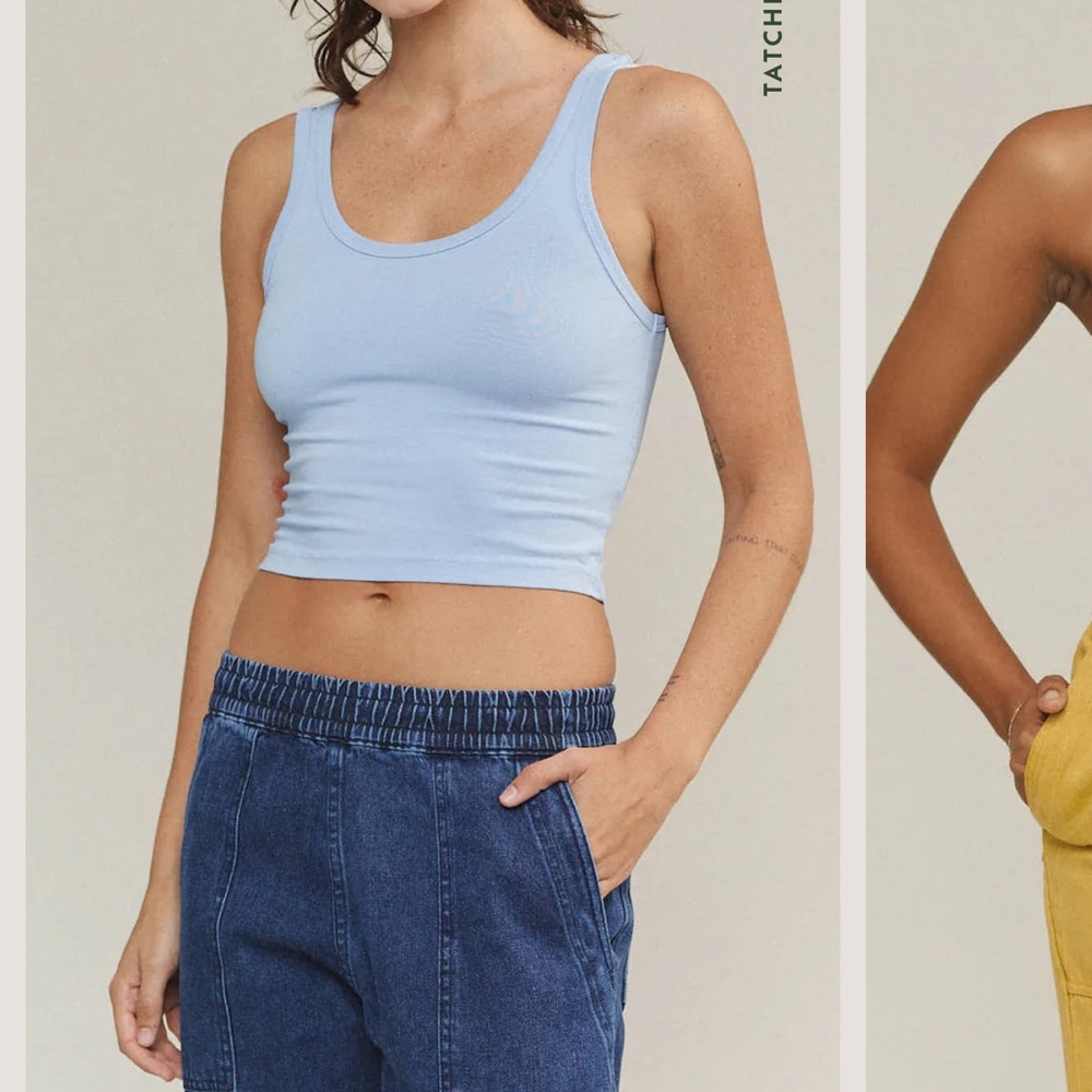 Jungmaven Mustard Yellow Fitted Crop Tank Top